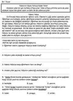 İLKOKULLAR İÇİN ETKİNLİK TEST VE UYGULAMALAR