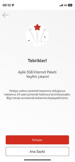 Vodafone Haftalık Çark hediyelerini buyrun yazalım