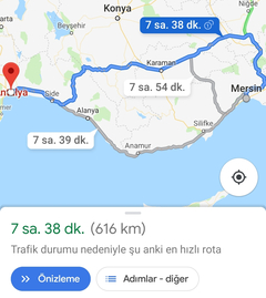 Mersin antalya yol tercihi