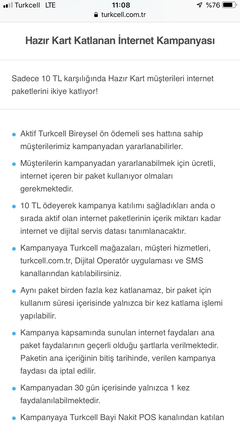 Turkcell Katlanan İnternet Yalanı