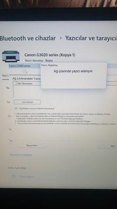 Canon g3420 tarama ve uygulama sorunu