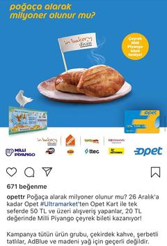 Opet 50₺ Alışverişe Milli Piyango Bileti Hediye