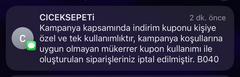 Ciceksepeti alt limitsiz 40 tl indirim kodu(Sınırlı sayıda)