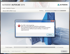 autocad 2016 da yukleme sirasinda hata