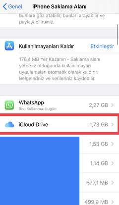 Iphone yer kaplayan icloud drive