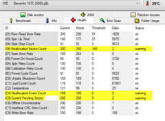 WD Elements Hdtune uyarıları