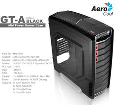  Aerocool GT-A USB 3.0 Pencereli, Fan Kontrolculu Siyah ATX Oyuncu Kasası (AE-GTBE)