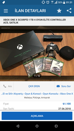 Sahibindenden xbox one x alacaklara dikkat