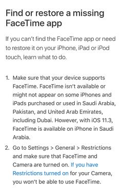 iOS 11.3 ile birlikte Arabistan cihazlarına Facetime Gelmiş