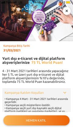 Yapı Kredi TLcard Size Özel Mart Kampanyası