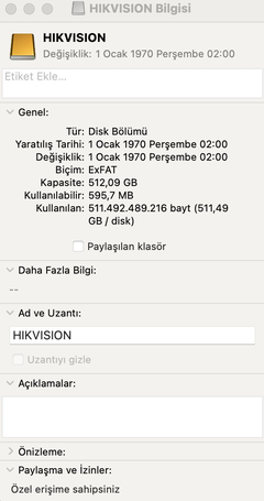 Taşınabilir SSD Hikvision 512 GB 499 TL