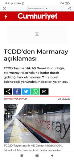 Marmaray'da aktarma indirimi TCDD’nin itirazı sonucu mahkeme kararıyla kaldırıldı