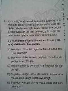  Sınavda Sorulan Beşiktaş Sorusu
