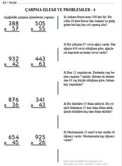 İLKOKULLAR İÇİN ETKİNLİK TEST VE UYGULAMALAR