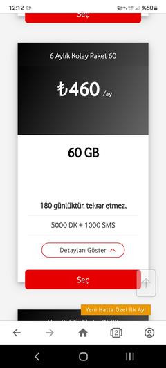 Vodafone 6 Ay 60 GB 10.000 Dk 5.000 SMS 590 lira | DonanımHaber Forum