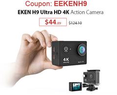 EKEN H9 Ultra HD 4K Aksiyon Kamerasi ($39.9) Full Set -Sinirli Sayida-