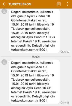 Gündüz ve gece 10 GB paketleri 19 lira oldu | DonanımHaber Forum