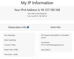 Netspeed Kuşadası'da yaşayıp Ip'nin Gaziantep'te Gözükmesi