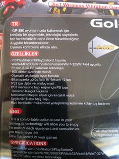  SATILIK GOLDMASTER GP-380 TİTREŞİMLİ + KABLOSUZ (PC/PS3/PS2) DUAL SHOCK