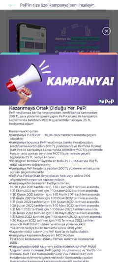 PeP Kart ve hesap kullanımı ücretsiz 