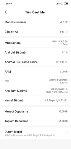 Xiaomi Mi 8 SE Ana Konu