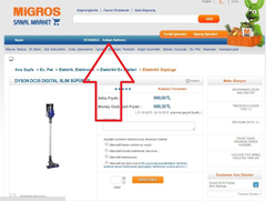  Çok Sıcak: Dyson DC35 699 TL - Migros