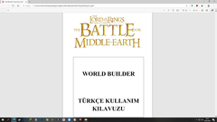 The Lord of the Rings: The Battle for Middle-earth Serisi İçin Harita Yapma Türkçe  Klavuz Çıktı