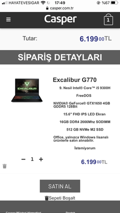 Asus ROG G5313GT mi? Excalibur G770 mi? Yardımcı olur musunuz?