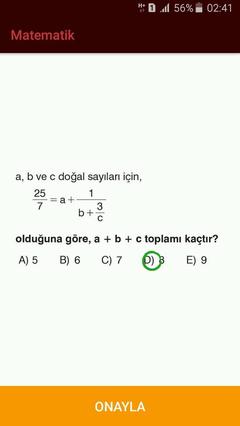 bir adet kolay matematik sorusu