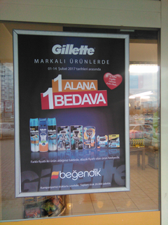  beğendik marketlerde 14 şubata kadar tüm Gillette markalı ürünlerde 1 alana 1 bedava