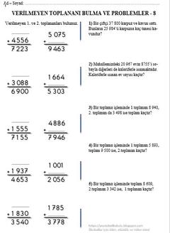 İLKOKULLAR İÇİN ETKİNLİK TEST VE UYGULAMALAR