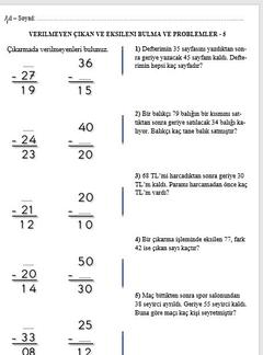 İLKOKULLAR İÇİN ETKİNLİK TEST VE UYGULAMALAR