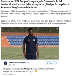 Başakşehir'den gs'ye gönderme