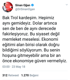 Sinan Oğan Müthiş Birleştitici Tweeti (!)