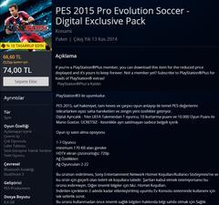  PES2015-PS3 STORE doğrumu alıyorum?