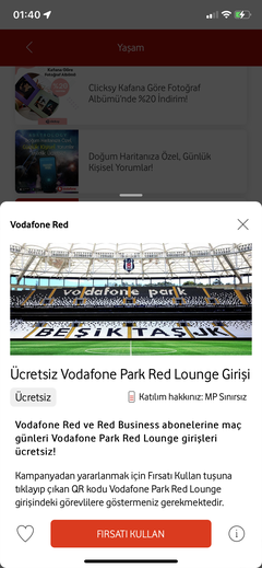 Ücretsiz Vodafone park red lounge girişi | DonanımHaber Forum
