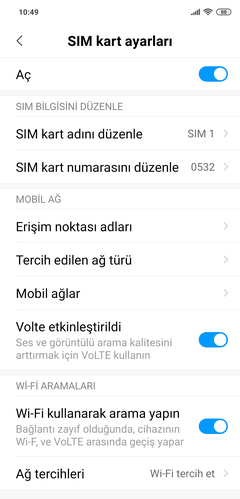 Xiaomi mi8 Global Version (Pie)  (VoWifi - VoLte aktivasyonu)