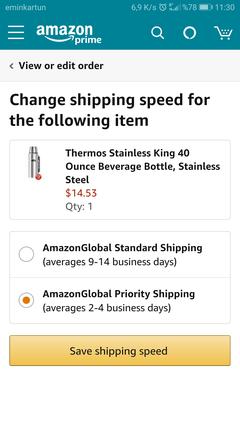 [ARALIKLARLA YENİLENİYOR] Thermos Stainless King 40 Ounce Beverage Bottle, Stainless Steel | 14.53$