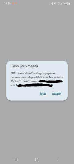 Flash SMS kapatma