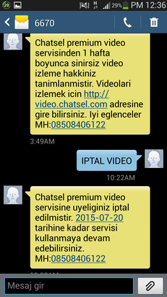  chatsel premium video servisini nasil sikayet edebilirim