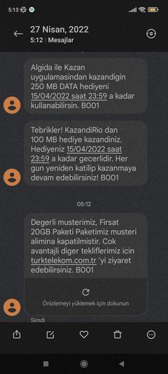 25.04.2022 Türk Telekom Faturasız 45 TL / 20GB İNTERNET + 750DK HY + 1000SMS / Mevcut-Yeni Abonelere