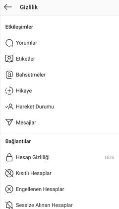 tanımadığın kişilerin msjları kapatma