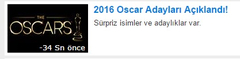 2016 Oscar Adayları Açıklandı!