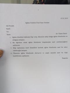 Eğitim felsefesi soruları cvplarını bulamıyorum yardım edebilir misiniz