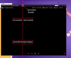  Çift monitörde pencere taşır iken geçiş esnasında takılma