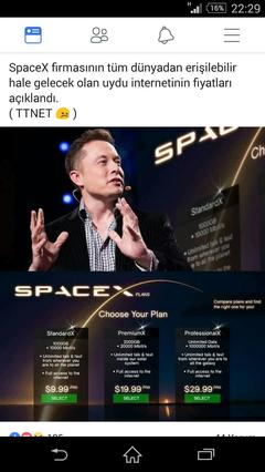 SpaceX uydu internet planları