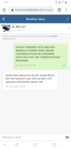 Boyleleri yuzunden ikinci el artiyo