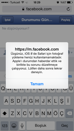  Safari upload hatası çözülemedi