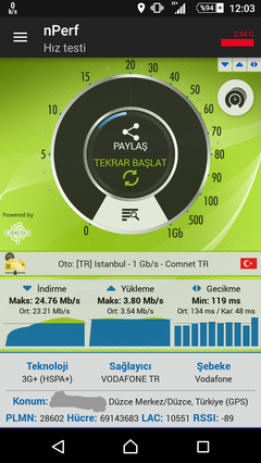 MOBİL İNTERNET HIZ TESTLERI PAYLAŞIMI [ANA KONU]