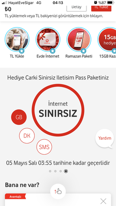 Vodafone Haftalık Çark hediyelerini buyrun yazalım